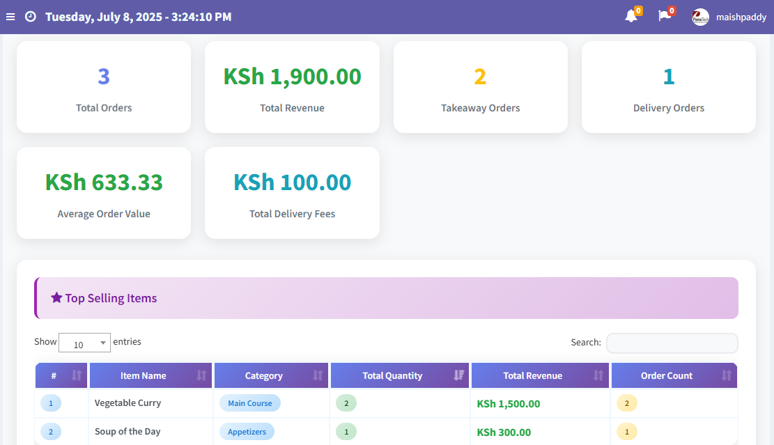 Pamatech POS System